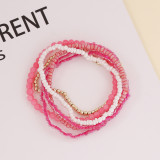 Bohemian crystal rice bead elastic multi-layer bracelet