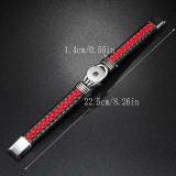22.5CM Alloy magnet buckle leather woven bracelet fit 20MM Snaps button jewelry wholesale