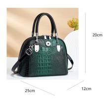 Vintage Light Luxury Leather Crocodile Pattern One Shoulder Crossbody Bag Temperament Handbag fit 20MM Snaps button jewelry wholesale
