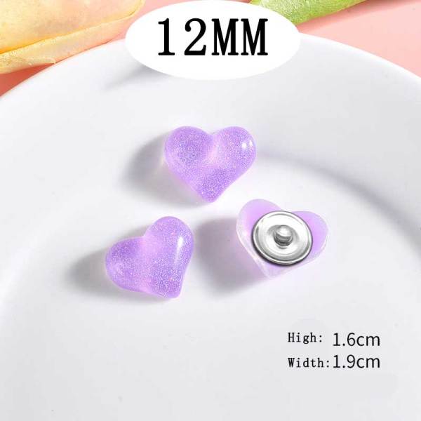 12MM love  Resin snap button charms