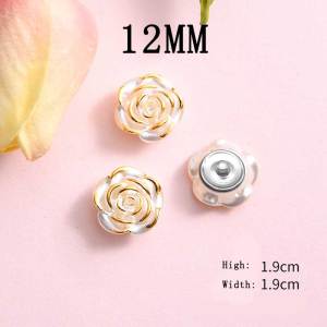 12MM flower Resin snap button charms