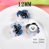12MM flower Resin snap button charms