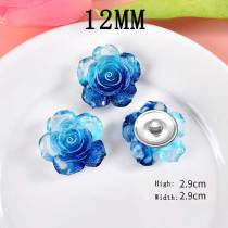12MM flower Resin snap button charms