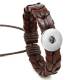Imitation cowhide woven bracelet fit 20MM Snaps button jewelry wholesale