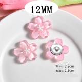 12MM flower Resin snap button charms