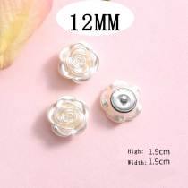 12MM flower Resin snap button charms