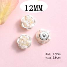 12MM flower Resin snap button charms
