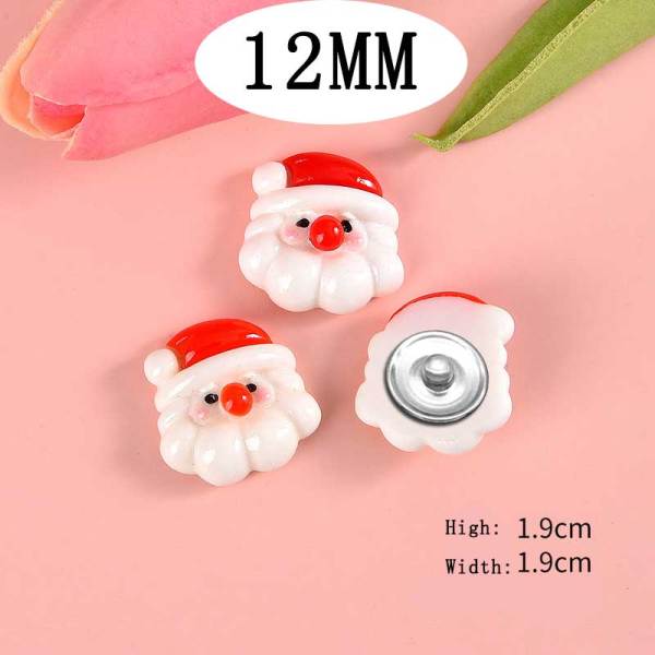 12MM Christmas Resin snap button charms