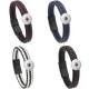 Braided leather magnet buckle bracelet fit 20MM Snaps button jewelry wholesale