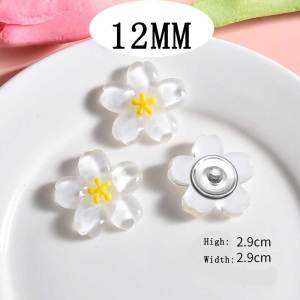 12MM flower Resin snap button charms