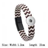 Braided leather magnet buckle bracelet fit 20MM Snaps button jewelry wholesale