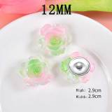 12MM flower Resin snap button charms
