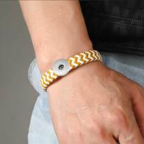 Braided leather magnet buckle bracelet fit 20MM Snaps button jewelry wholesale