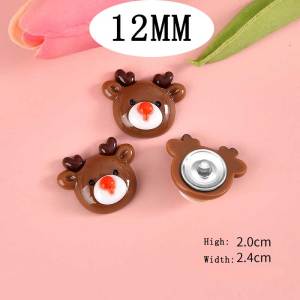 12MM Christmas Resin snap button charms