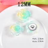 12MM flower Resin snap button charms