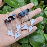 Acrylic Halloween Funny BOO Ghost Earrings