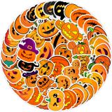 50 pieces of Halloween pumpkin lantern graffiti stickers, luggage, car, laptop, skateboard, water cup decoration, waterproof stickers