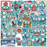 50 Cartoon Cute Water Monster Half Mermaid Notebook Luggage, Skateboard Graffiti Decoration Waterproof Stickers