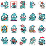 50 Cartoon Cute Water Monster Half Mermaid Notebook Luggage, Skateboard Graffiti Decoration Waterproof Stickers