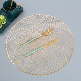 38CM Hollow Leaf dandelion dining mat PVC gilded insulation dining mat Western dining mat