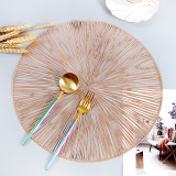 38CM Hollow dining mat PVC gilded insulation dining mat Western dining mat