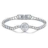 Stainless steel Life Tree Zircon bracelet