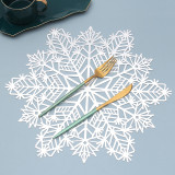 38CM Hollow Christmas snowflake dining mat PVC gilded insulation dining mat Western dining mat