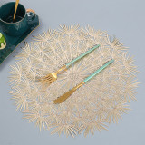 38CM Hollow Leaf dandelion dining mat PVC gilded insulation dining mat Western dining mat