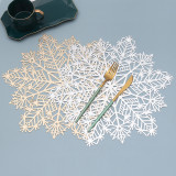 38CM Hollow Christmas snowflake dining mat PVC gilded insulation dining mat Western dining mat