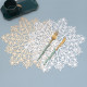 38CM Hollow Christmas snowflake dining mat PVC gilded insulation dining mat Western dining mat
