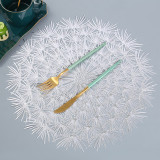 38CM Hollow Leaf dandelion dining mat PVC gilded insulation dining mat Western dining mat