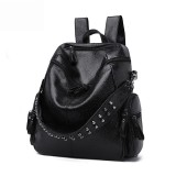 Leather Rivet Boston Bag Backpack