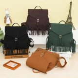 Double shoulder tassel backpack