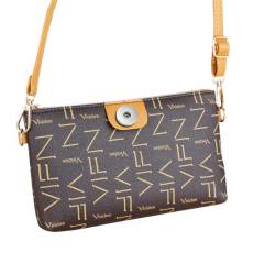 Printed One Shoulder Crossbody Small Square Bag Zero Wallet Fashion Phone Bag fit 20MM Snaps button jewelry wholesale