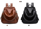 Leather Rivet Boston Bag Backpack