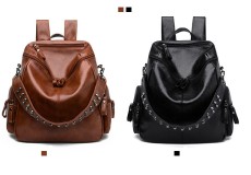 Leather Rivet Boston Bag Backpack