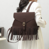 Double shoulder tassel backpack