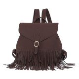 Double shoulder tassel backpack