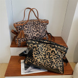 Leopard print one shoulder backpack
