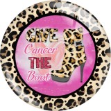 20MM Pink Ribbon Print glass snaps buttons  DIY jewelry