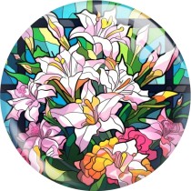 20MM  sunflower Print glass snaps buttons  DIY jewelry
