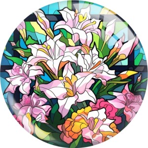 20MM  sunflower Print glass snaps buttons  DIY jewelry