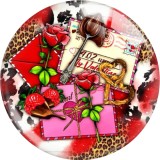 20MM Valentine's Day Love Print glass snaps buttons  DIY jewelry