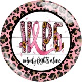 20MM Pink Ribbon Print glass snaps buttons  DIY jewelry