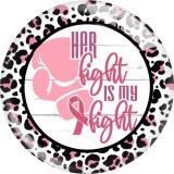 20MM Pink Ribbon Print glass snaps buttons  DIY jewelry