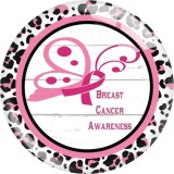 20MM Pink Ribbon Print glass snaps buttons  DIY jewelry