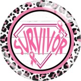 20MM Pink Ribbon Print glass snaps buttons  DIY jewelry