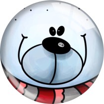 20MM Christmas cartoon Print glass snaps buttons  DIY jewelry