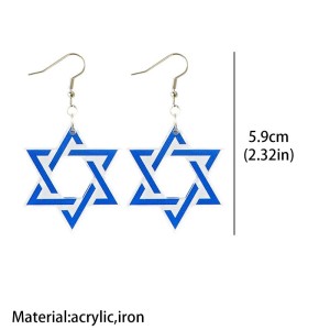 Acrylic Hanukkah Candle Star Elf Earrings