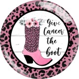20MM Pink Ribbon Print glass snaps buttons  DIY jewelry